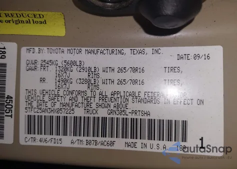 2017 Toyota Tacoma Trd Off Road из США, поврежденный, VIN 5TFCZ5AN3HX057225